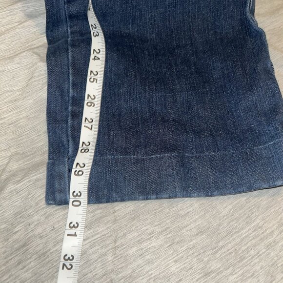 Boden Straight Leg Cuffed Bottom Double Burton Medium Wash Denim Jeans 12 R - Picture 9 of 9